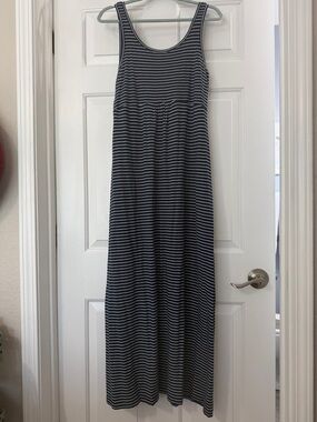 Columbia PFG Omni-Wick Maxi Dress - Blue & White Stripe - Size Large